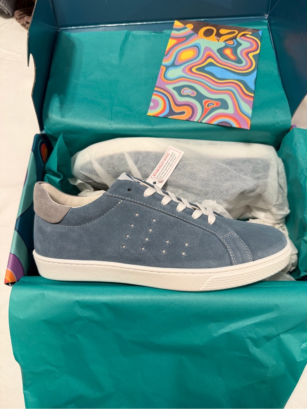 Lazo Halo Leather Suede Low-Top Sneakers - Blue Grey